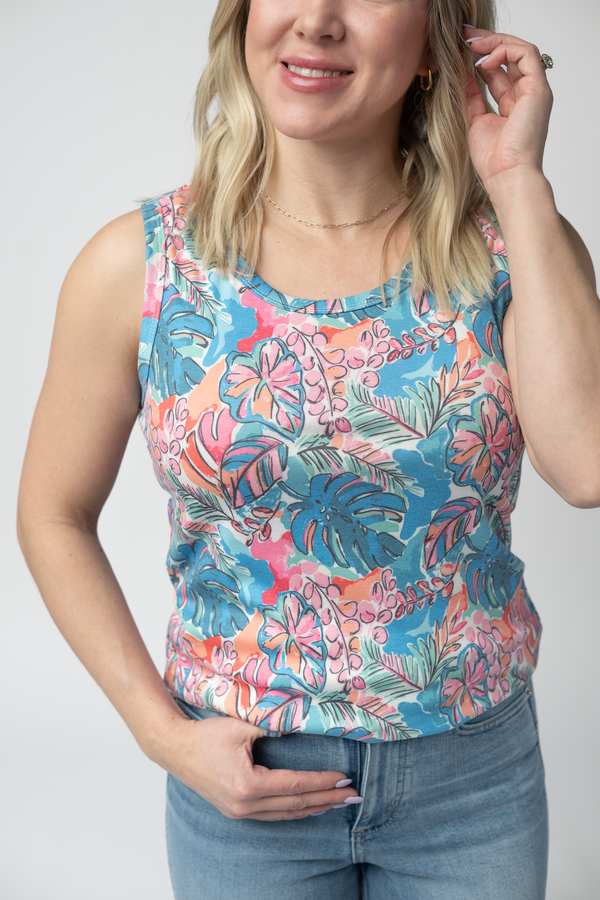 Ava Tank - Tropical Palm-tank-Villari Chic, women's online fashion boutique in Severna, Maryland