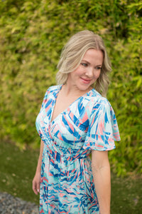 Millie Maxi Dress - Abstract Aqua Breeze-dress-Villari Chic, women's online fashion boutique in Severna, Maryland