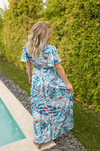 Millie Maxi Dress - Abstract Aqua Breeze-dress-Villari Chic, women's online fashion boutique in Severna, Maryland