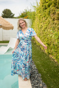 Millie Maxi Dress - Abstract Aqua Breeze-dress-Villari Chic, women's online fashion boutique in Severna, Maryland