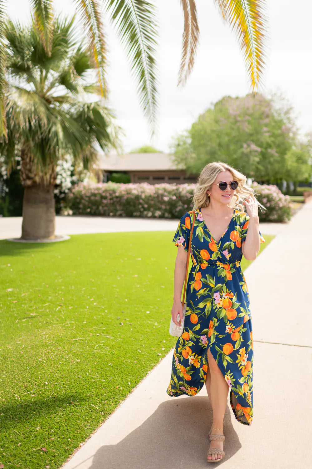 Harley High-Low Dress - Navy Citrus-dress-Villari Chic, women's online fashion boutique in Severna, Maryland