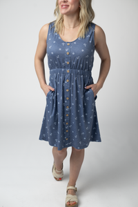 Beverly Button Dress - Nautical Navy-dress-Villari Chic, women's online fashion boutique in Severna, Maryland