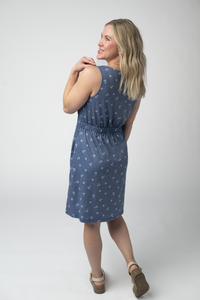 Beverly Button Dress - Nautical Navy-dress-Villari Chic, women's online fashion boutique in Severna, Maryland