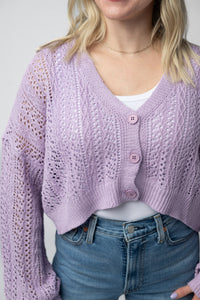 Callie Cropped Cardigan - Lavender-Cardigan-Villari Chic, women's online fashion boutique in Severna, Maryland