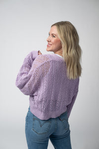 Callie Cropped Cardigan - Lavender-Cardigan-Villari Chic, women's online fashion boutique in Severna, Maryland