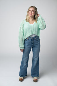 Callie Cropped Cardigan - Mint-Cardigan-Villari Chic, women's online fashion boutique in Severna, Maryland