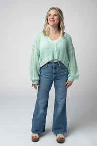 Callie Cropped Cardigan - Mint-Cardigan-Villari Chic, women's online fashion boutique in Severna, Maryland