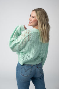 Callie Cropped Cardigan - Mint-Cardigan-Villari Chic, women's online fashion boutique in Severna, Maryland
