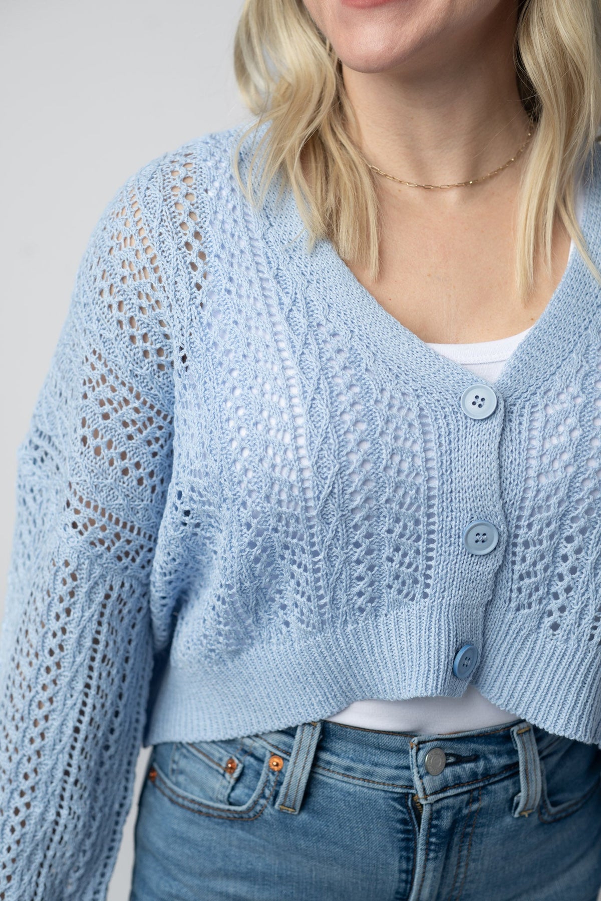 Callie Cropped Cardigan - Sky Blue-Cardigan-Villari Chic, women's online fashion boutique in Severna, Maryland