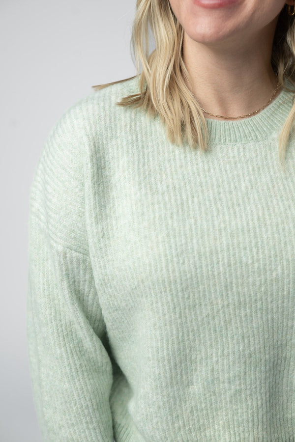 Josie Cozy Crew Sweater - Light Green-sweater-Villari Chic, women's online fashion boutique in Severna, Maryland