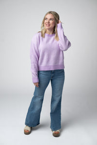Josie Cozy Crew Sweater - Lavender-sweater-Villari Chic, women's online fashion boutique in Severna, Maryland