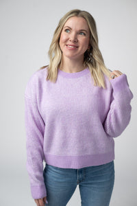 Josie Cozy Crew Sweater - Lavender-sweater-Villari Chic, women's online fashion boutique in Severna, Maryland