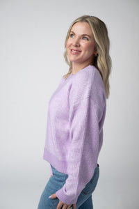Josie Cozy Crew Sweater - Lavender-sweater-Villari Chic, women's online fashion boutique in Severna, Maryland