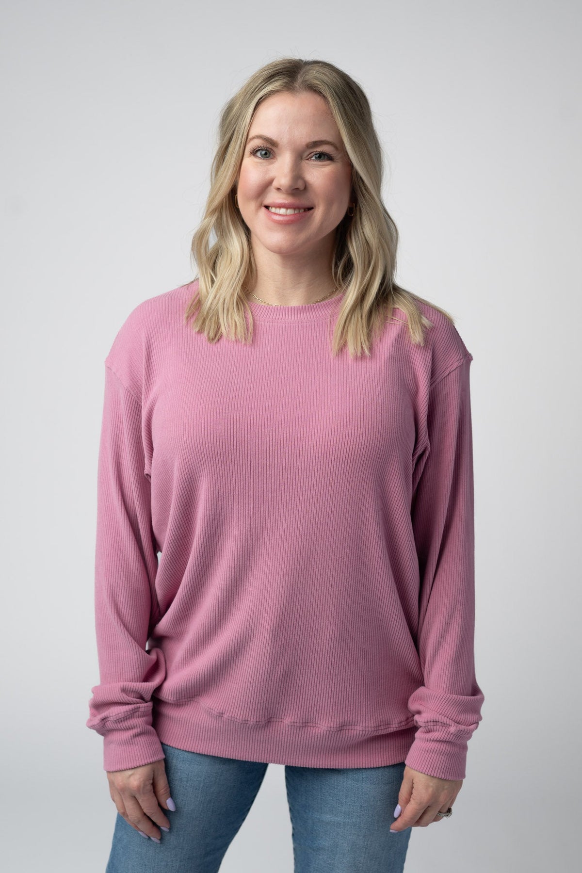 Corrine Ribbed Pullover Top - Rose-Pullover-Villari Chic, women's online fashion boutique in Severna, Maryland