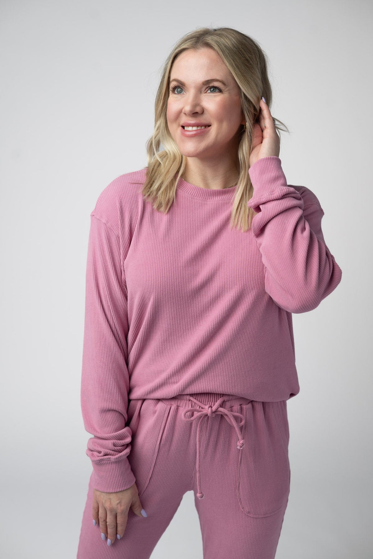 Corrine Ribbed Pullover Top - Rose-Pullover-Villari Chic, women's online fashion boutique in Severna, Maryland
