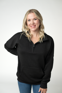 Tatum Quarter Zip - Black-outerwear-Villari Chic, women's online fashion boutique in Severna, Maryland