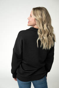 Tatum Quarter Zip - Black-outerwear-Villari Chic, women's online fashion boutique in Severna, Maryland