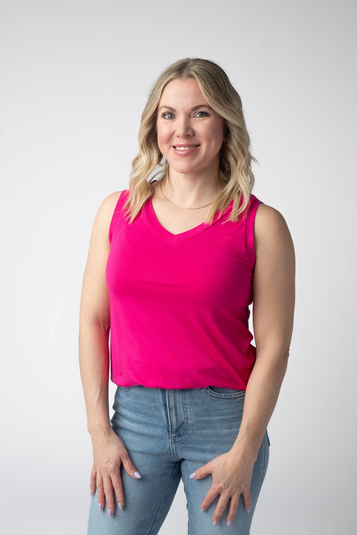 Noelle Tank - Hot Pink-tank-Villari Chic, women's online fashion boutique in Severna, Maryland