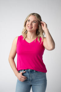 Noelle Tank - Hot Pink-tank-Villari Chic, women's online fashion boutique in Severna, Maryland