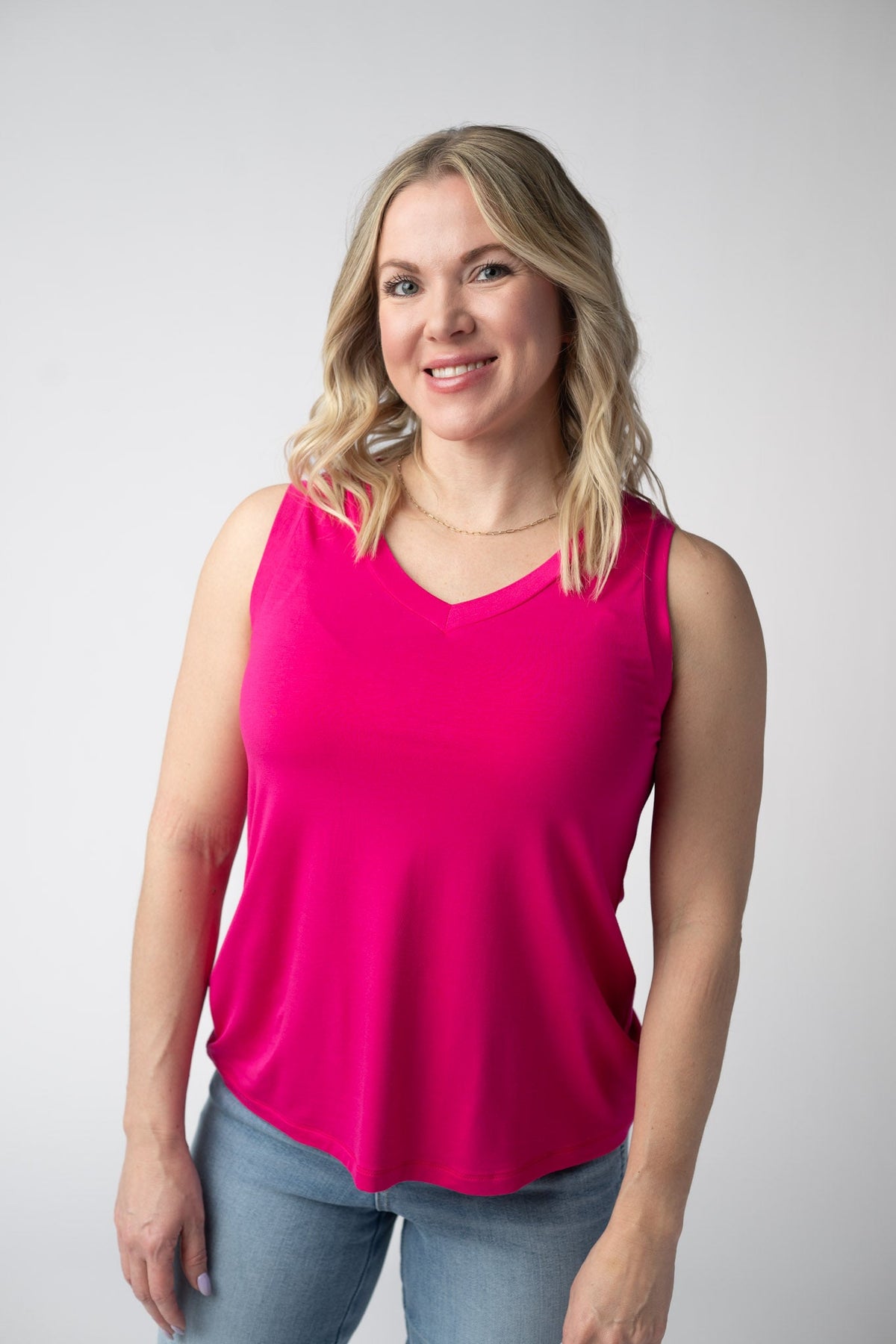 Noelle Tank - Hot Pink-tank-Villari Chic, women's online fashion boutique in Severna, Maryland