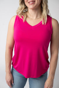Noelle Tank - Hot Pink-tank-Villari Chic, women's online fashion boutique in Severna, Maryland
