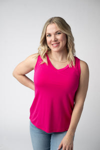Noelle Tank - Hot Pink-tank-Villari Chic, women's online fashion boutique in Severna, Maryland