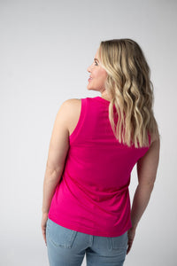 Noelle Tank - Hot Pink-tank-Villari Chic, women's online fashion boutique in Severna, Maryland