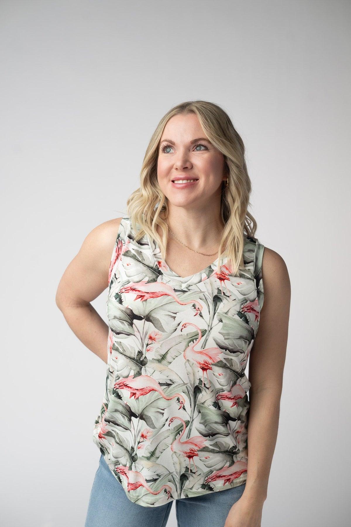 Noelle Tank - Flamingos-tank-Villari Chic, women's online fashion boutique in Severna, Maryland