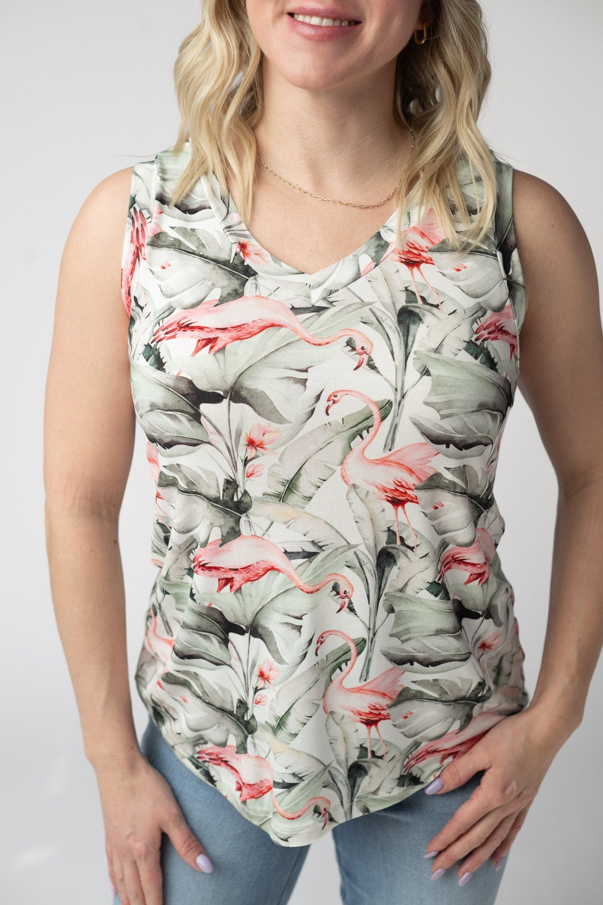 Noelle Tank - Flamingos-tank-Villari Chic, women's online fashion boutique in Severna, Maryland