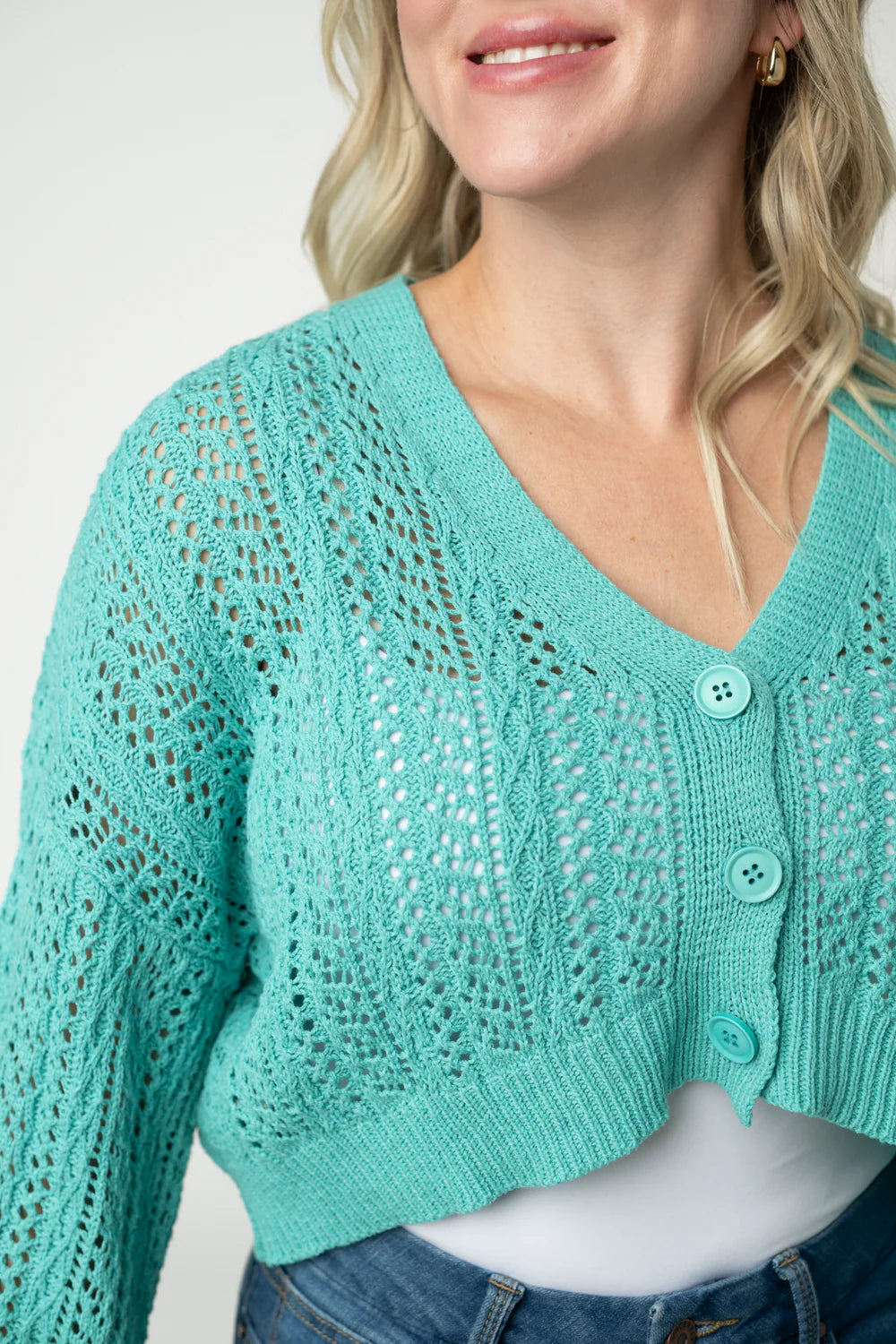 Callie Cropped Cardigan - Aqua-Cardigan-Villari Chic, women's online fashion boutique in Severna, Maryland