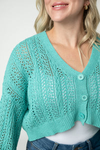 Callie Cropped Cardigan - Aqua-Cardigan-Villari Chic, women's online fashion boutique in Severna, Maryland