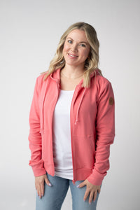 Fullzip Hoodie - Sunkissed Coral-hoodie-Villari Chic, women's online fashion boutique in Severna, Maryland