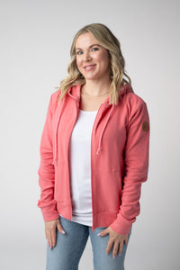 Fullzip Hoodie - Sunkissed Coral-hoodie-Villari Chic, women's online fashion boutique in Severna, Maryland