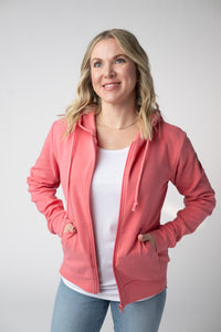 Fullzip Hoodie - Sunkissed Coral-hoodie-Villari Chic, women's online fashion boutique in Severna, Maryland