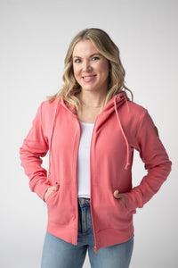 Fullzip Hoodie - Sunkissed Coral-hoodie-Villari Chic, women's online fashion boutique in Severna, Maryland
