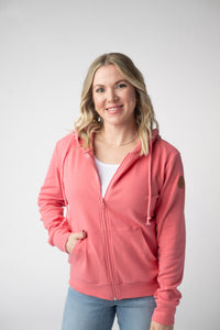 Fullzip Hoodie - Sunkissed Coral-hoodie-Villari Chic, women's online fashion boutique in Severna, Maryland