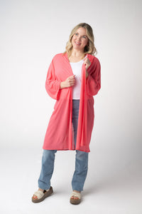 Ellie Cover-Up Kimono - Sunkissed Coral-Cardigan-Villari Chic, women's online fashion boutique in Severna, Maryland