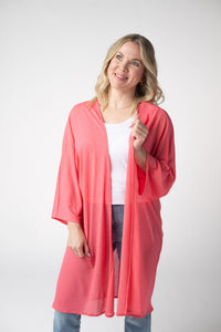 Ellie Cover-Up Kimono - Sunkissed Coral-Cardigan-Villari Chic, women's online fashion boutique in Severna, Maryland