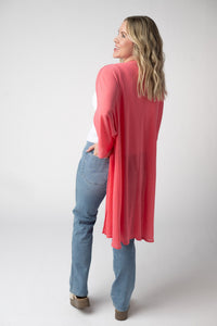 Ellie Cover-Up Kimono - Sunkissed Coral-Cardigan-Villari Chic, women's online fashion boutique in Severna, Maryland