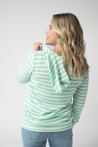 Amelia Striped Hoodie - Green-hoodie-Villari Chic, women's online fashion boutique in Severna, Maryland