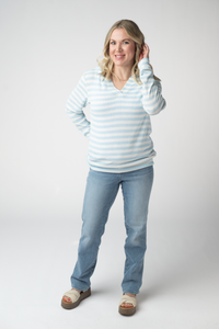 Amelia Striped Hoodie - Sky Blue-hoodie-Villari Chic, women's online fashion boutique in Severna, Maryland