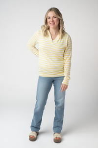 Amelia Striped Hoodie - Lemon-hoodie-Villari Chic, women's online fashion boutique in Severna, Maryland