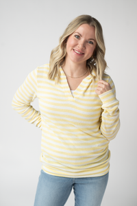 Amelia Striped Hoodie - Lemon-hoodie-Villari Chic, women's online fashion boutique in Severna, Maryland