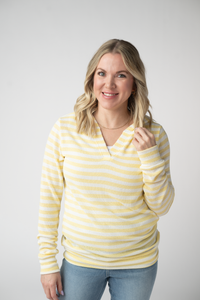 Amelia Striped Hoodie - Lemon-hoodie-Villari Chic, women's online fashion boutique in Severna, Maryland