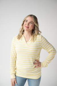 Amelia Striped Hoodie - Lemon-hoodie-Villari Chic, women's online fashion boutique in Severna, Maryland