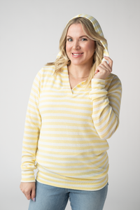 Amelia Striped Hoodie - Lemon-hoodie-Villari Chic, women's online fashion boutique in Severna, Maryland