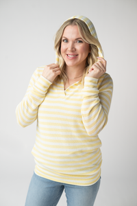 Amelia Striped Hoodie - Lemon-hoodie-Villari Chic, women's online fashion boutique in Severna, Maryland