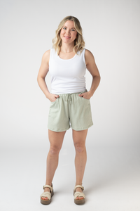 Candice Crinkle Shorts - Light Green-shorts-Villari Chic, women's online fashion boutique in Severna, Maryland