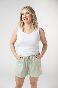 Candice Crinkle Shorts - Light Green-shorts-Villari Chic, women's online fashion boutique in Severna, Maryland