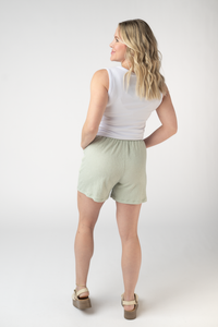 Candice Crinkle Shorts - Light Green-shorts-Villari Chic, women's online fashion boutique in Severna, Maryland